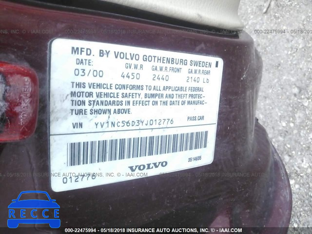 2000 VOLVO C70 TURBO YV1NC56D3YJ012776 image 8