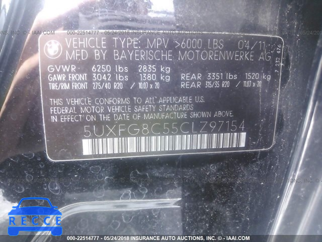 2012 BMW X6 XDRIVE50I 5UXFG8C55CLZ97154 image 8