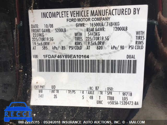 2009 FORD F450 SUPER DUTY 1FDAF46Y89EA10164 image 9