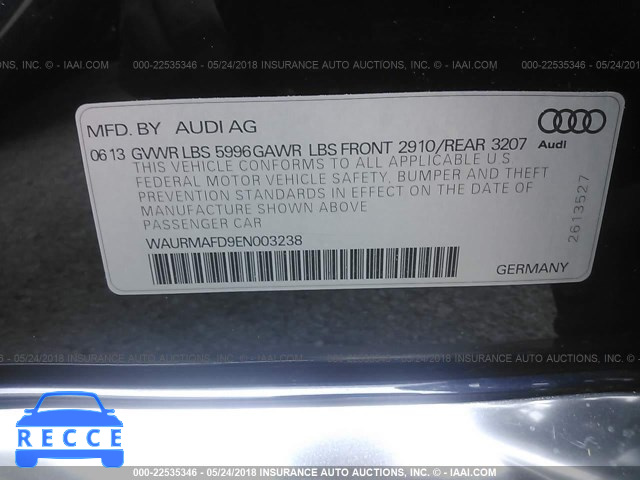2014 AUDI A8 L TDI/QUATTRO WAURMAFD9EN003238 image 8