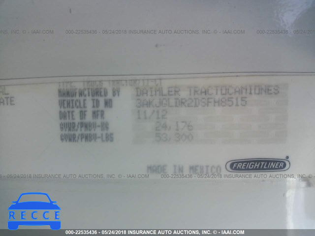2013 FREIGHTLINER CASCADIA 125 3AKJGLDR2DSFH8515 image 9