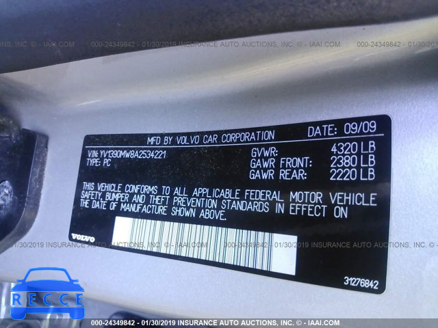 2010 VOLVO V50 2.4I YV1390MW8A2534221 image 8