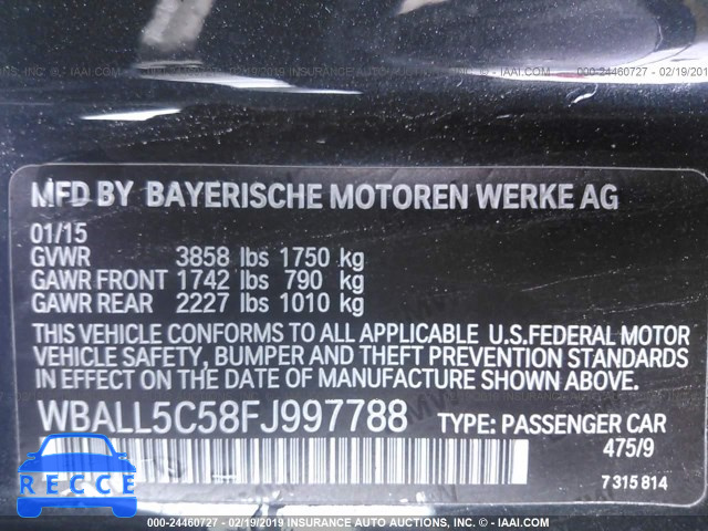2015 BMW Z4 SDRIVE28I WBALL5C58FJ997788 зображення 8