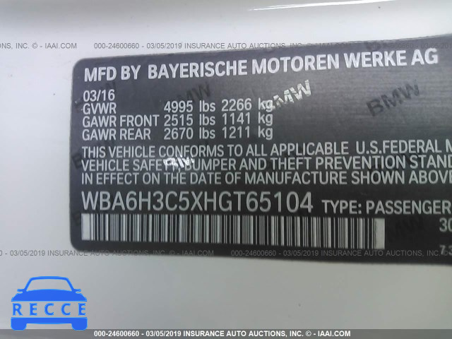 2017 BMW 640 XI WBA6H3C5XHGT65104 image 8