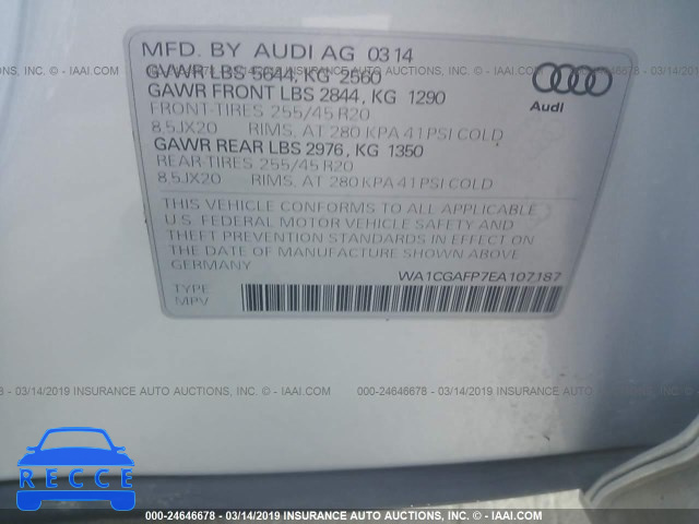 2014 AUDI SQ5 PREMIUM PLUS WA1CGAFP7EA107187 image 8