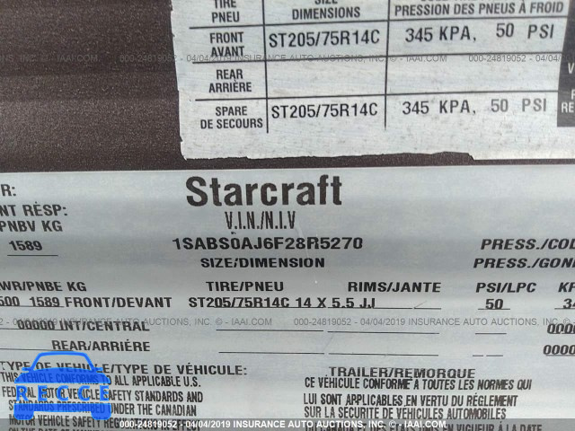 2015 STARCRAFT LAUNCH 1SABS0AJ6F28R5270 зображення 8