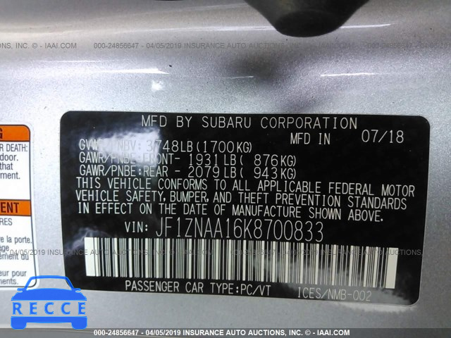 2019 TOYOTA 86 JF1ZNAA16K8700833 image 8