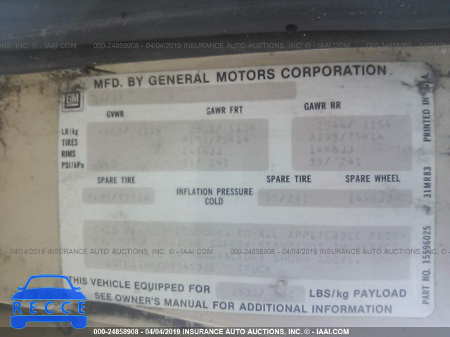 1985 GMC S TRUCK S15 1GTCS14BXF8545321 image 8