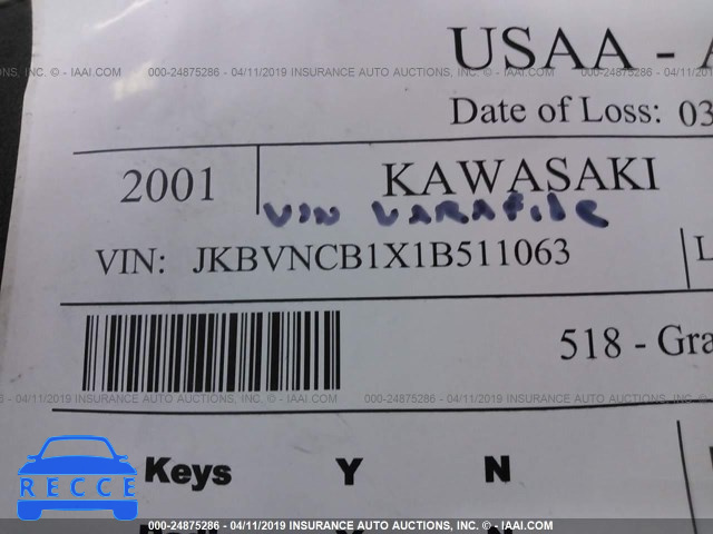 2001 KAWASAKI VN800 B JKBVNCB1X1B511063 зображення 9