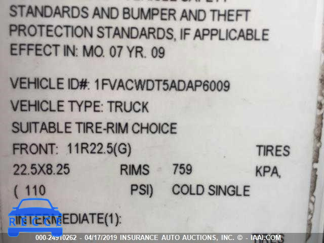 2010 FREIGHTLINER M2 106 MEDIUM DUTY 1FVACWDT5ADAP6009 image 9