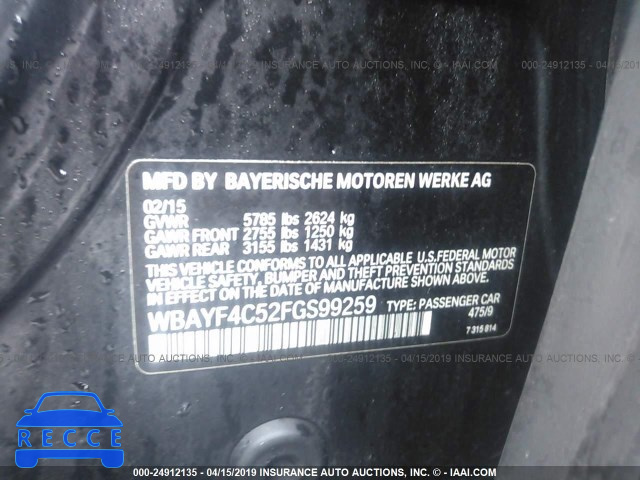 2015 BMW 740 LXI WBAYF4C52FGS99259 image 7