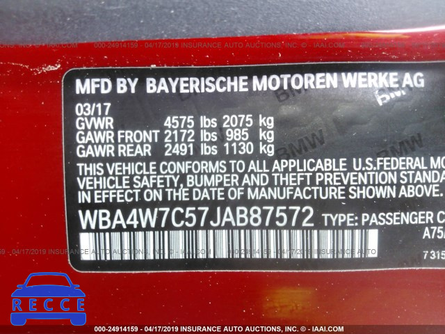 2018 BMW 440I WBA4W7C57JAB87572 Bild 7