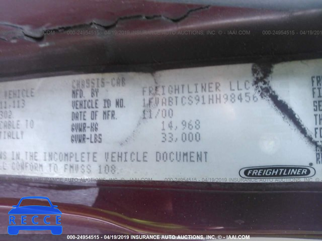 2001 FREIGHTLINER FL70 1FVABTCS91HH98456 image 8