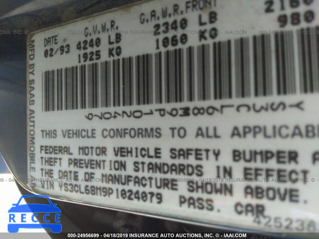 1993 SAAB 9000 CS/CSE/AERO YS3CL68M9P1024079 image 8