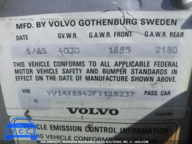 1985 VOLVO 244 DL/GL YV1AX8842F1138237 image 8