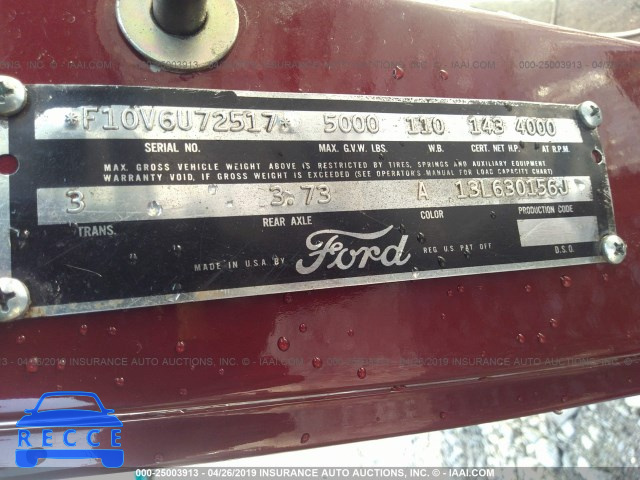 1956 FORD F100 F10V6U72517 Bild 7