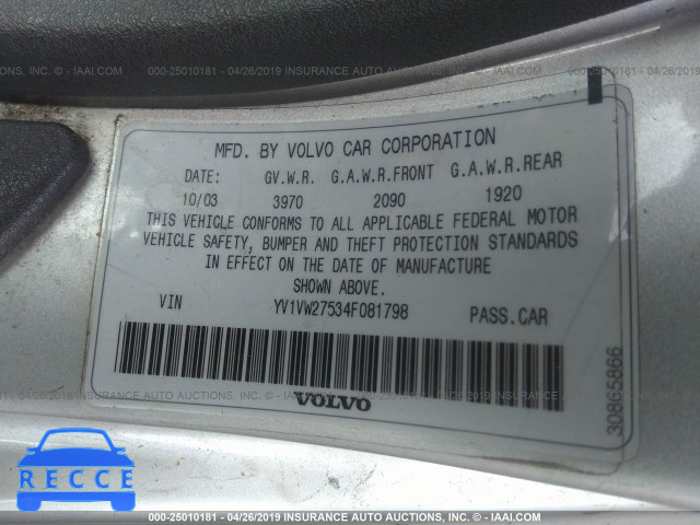 2004 VOLVO V40 1.9T YV1VW27534F081798 image 7