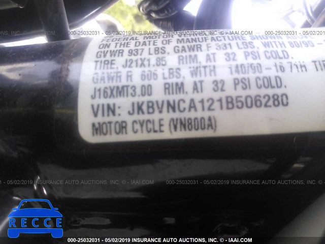2001 KAWASAKI VN800 JKBVNCA121B506280 зображення 9