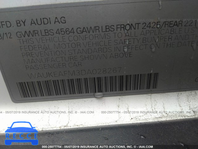 2013 AUDI A3 PREMIUM PLUS WAUKEAFM3DA028267 image 8