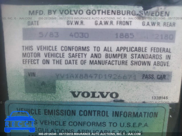 1983 VOLVO 244 DL/GL YV1AX8847D1926671 image 3