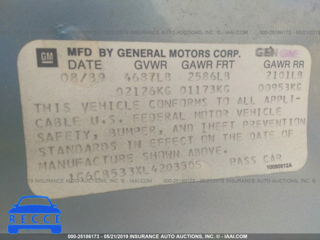 1990 CADILLAC FLEETWOOD 1G6CB533XL4203505 image 8