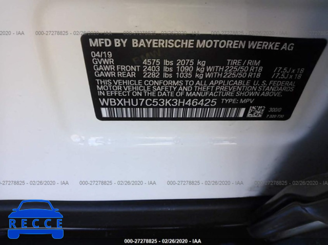 2019 BMW X1 SDRIVE28I WBXHU7C53K3H46425 image 8