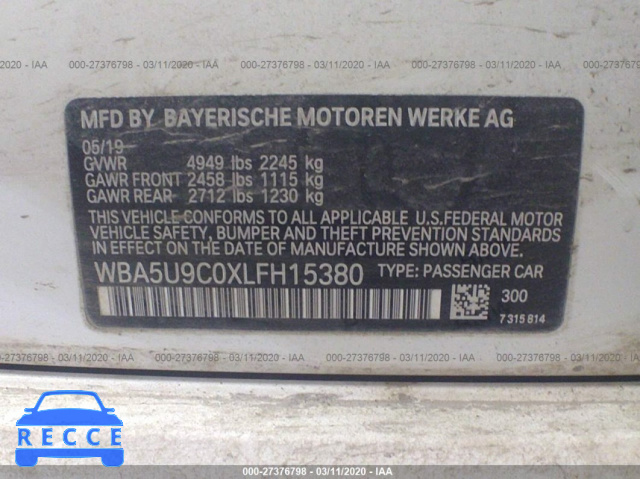 2020 BMW M340XI WBA5U9C0XLFH15380 image 8
