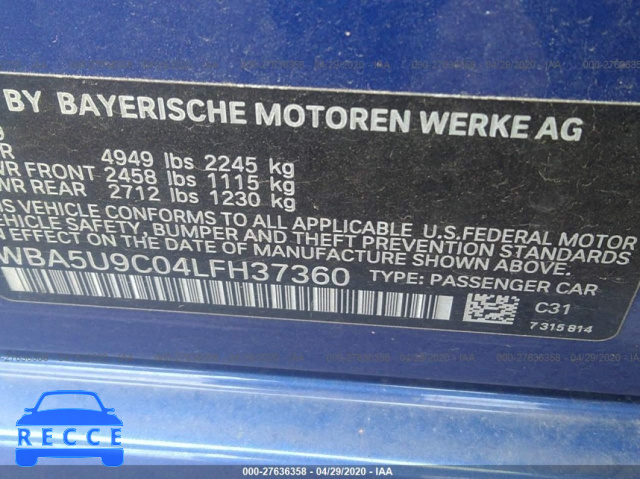 2020 BMW M340XI WBA5U9C04LFH37360 image 8