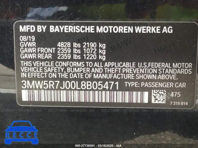 2020 BMW 330XI 3MW5R7J00L8B05471 Bild 7