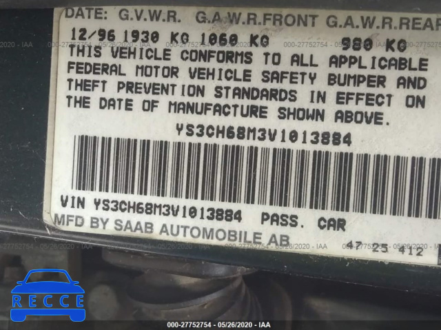 1997 SAAB 9000 AERO YS3CH68M3V1013884 image 8