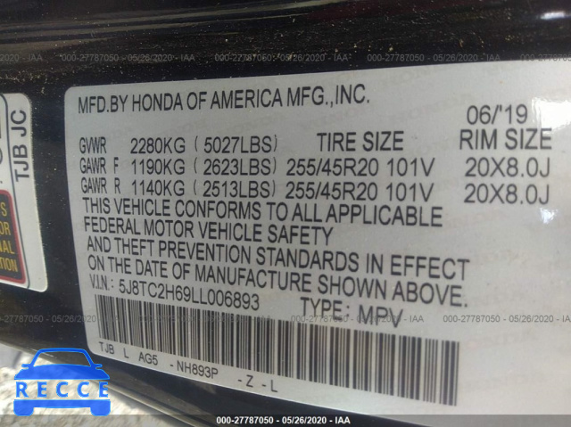 2020 ACURA RDX 5J8TC2H69LL006893 Bild 8