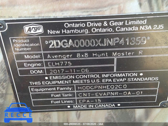 2018 ARGO AVENGER  2DGA0000XJNP41359 зображення 9