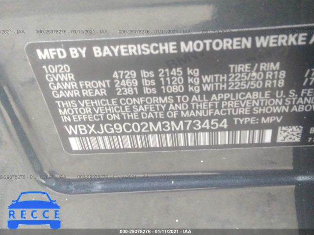 2021 BMW X1 XDRIVE28I WBXJG9C02M3M73454 image 8