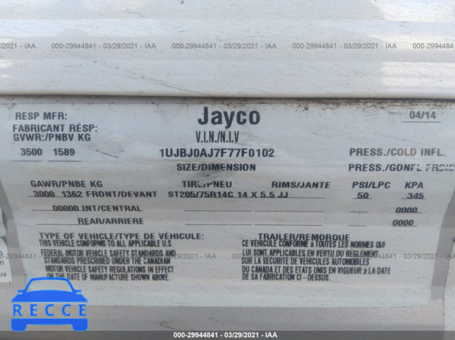 2015 JAYCO OTHER  1UJBJUAJ7F77F0102 зображення 8