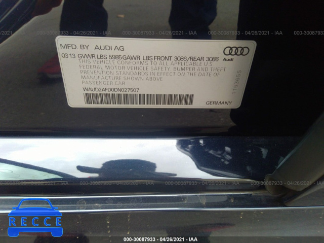 2013 AUDI S8  WAUD2AFD0DN027507 зображення 8