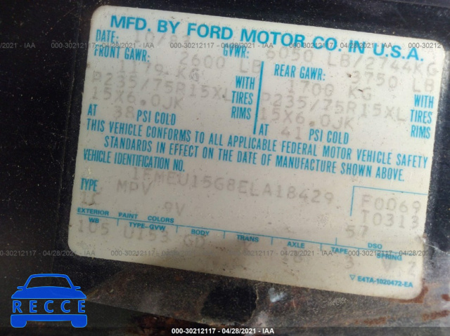 1984 FORD BRONCO U100 1FMEU15G8ELA18429 image 8