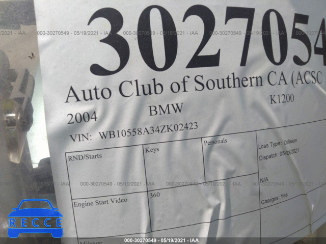 2004 BMW K1200 GT WB10558A34ZK02423 зображення 9