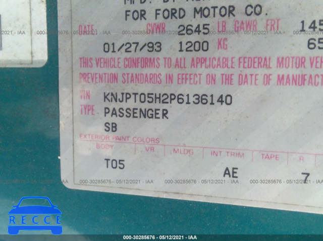 1993 FORD FESTIVA L KNJPT05H2P6136140 Bild 8