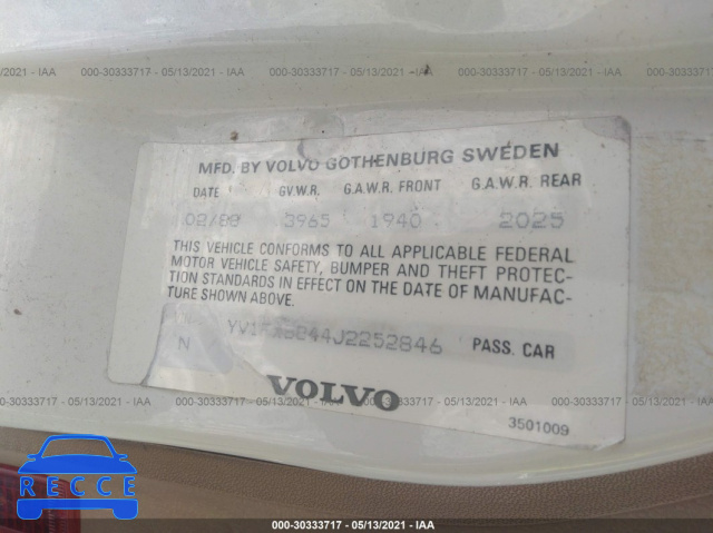 1988 VOLVO 740 GLE YV1FX8844J2252846 зображення 8