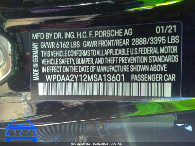 2021 PORSCHE TAYCAN WP0AA2Y12MSA13601 image 8