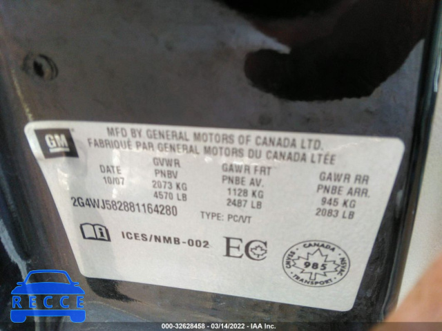 2008 BUICK ALLURE CXL 2G4WJ582881164280 image 8