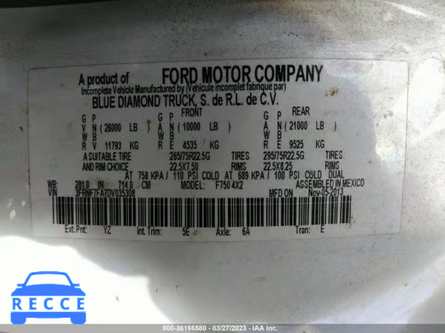 2013 FORD SUPER DUTY F-750 XL/XLT 3FRNF7FA7DV035308 image 8