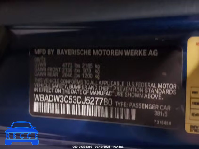 2013 BMW 328I WBADW3C53DJ527780 зображення 8