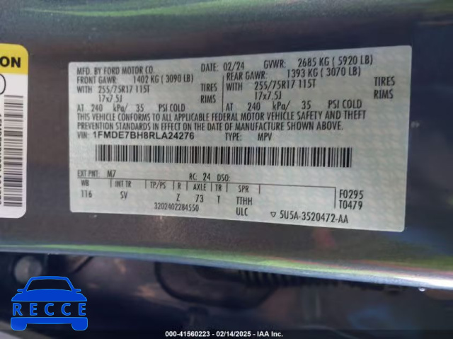 2024 FORD BRONCO BIG BEND 1FMDE7BH8RLA24276 image 8