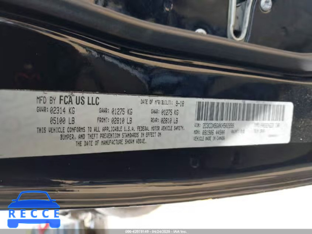 2019 DODGE CHARGER SXT RWD 2C3CDXBG0KH502899 image 8