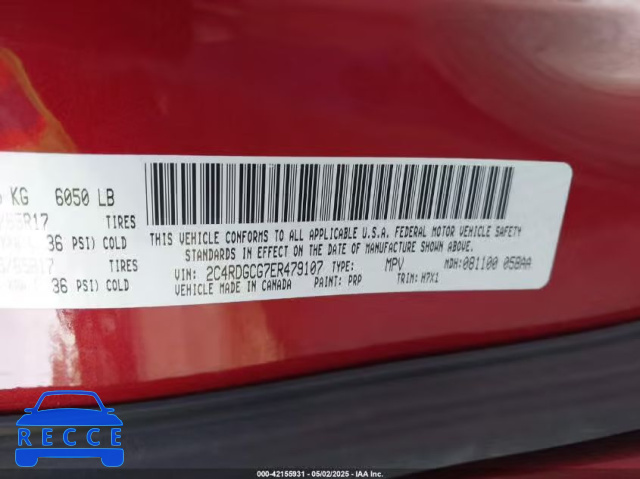 2014 DODGE GRAND CARAVAN SXT 2C4RDGCG7ER479107 image 8