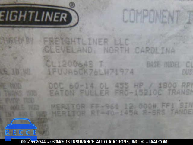 2006 FREIGHTLINER COLUMBIA COLUMBIA 1FUJA6CK76LW71974 image 9