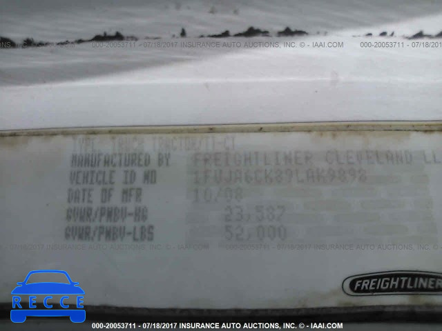 2009 FREIGHTLINER CONVENTIONAL COLUMBIA 1FUJA6CK89LAK9898 image 9