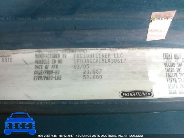 2005 FREIGHTLINER COLUMBIA COLUMBIA 1FUJA6CV15LV30617 image 9