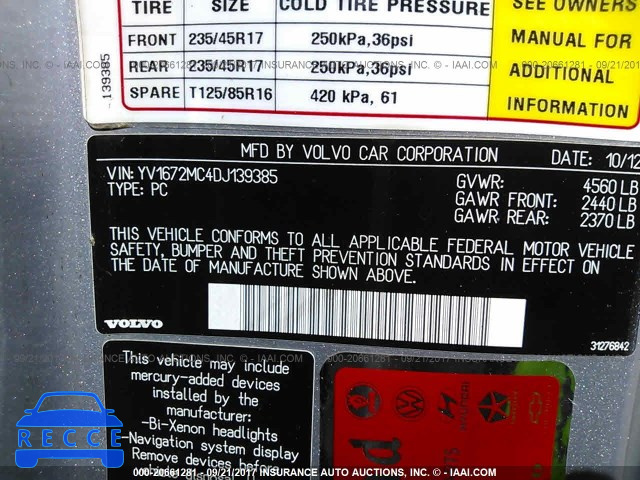 2013 VOLVO C70 T5 YV1672MC4DJ139385 image 8